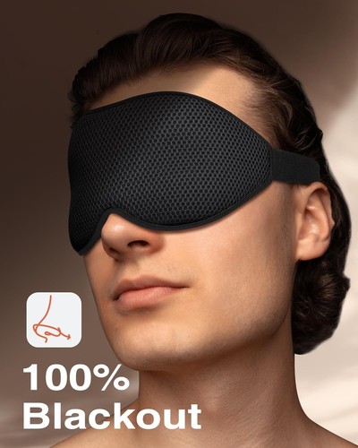 Sleep Mask for Side Sleeper, Eye Mask for Sleeping Women Men, 3D Contoured Cup - Picture 3 of 14