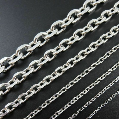 5/10Meter Wholesale Finding Silver Stainless Steel 2/3/4/5MM Rolo Chain In Bulk  - Picture 4 of 4