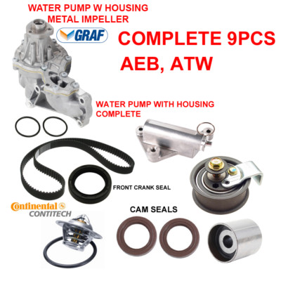 AUDI A4 , VW PASSAT 1.8 TIMING BELT WATER PUMP  KIT FITS AEB ATW  9 PCS