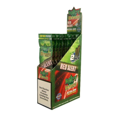 12x Juicy Jay Hemp Wraps RED ALERT Flavours aromatisiert ( 24 Stk )
