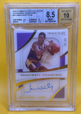 2020-21 Panini Immaculate Collection Shadowbox Signatures James Worthy BGS 8.5