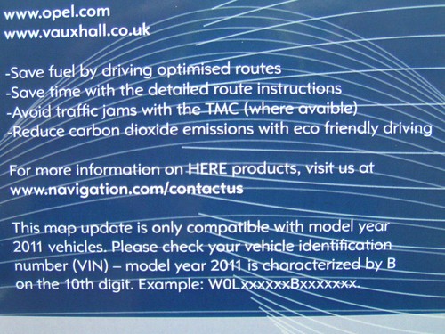 DVD NAVIGATION OPEL 800 NAVI EUROPA + OSTEUR. 2015 INSIGNIA ASTRA MERIVA MY 2011 - Bild 4 von 5