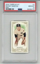 2012 TOPPS ALLEN & GINTER MINI #7 MICKEY MANTLE CARD YANKEES PSA 10 LOW POP RARE