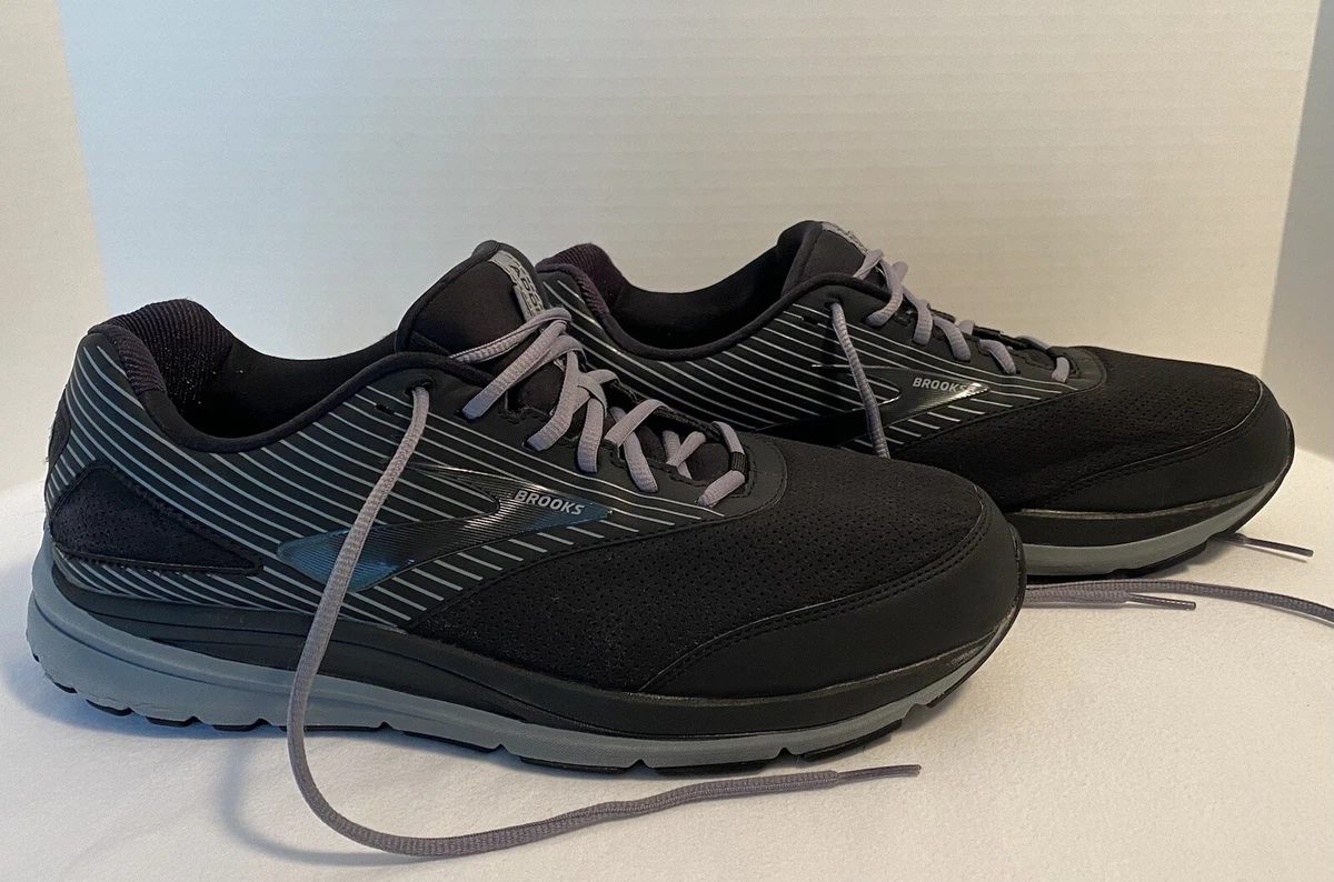 Brooks Addiction Walker Mens 14 4E Extra Wide Shoes Black Sneakers 1103194E083