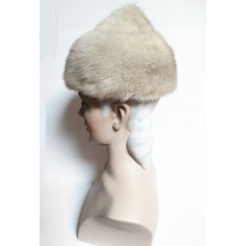 Vintage Mink Fur Hat Taupe Color 1960s Forecast Kaufmanns - Picture 2 of 6
