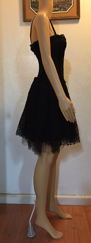 BLUMARINE Vintage Herbst 1994 Runway Polka Dots Tulle Velvet Trim Corset Dress IT44 - Bild 3 von 11