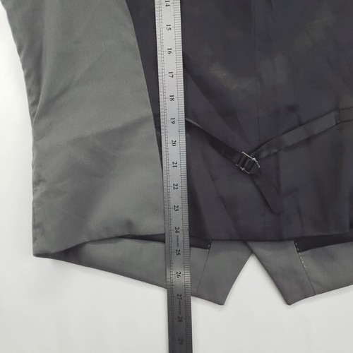 Kenneth Cole Vest Waistcoat Mens XL Gray Pockets Adjustable Back Classic V-Neck - Picture 11 of 11