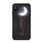Aluminum Case For iPhone 11 12 13 14 XS 15 Pro Max Cat Moon