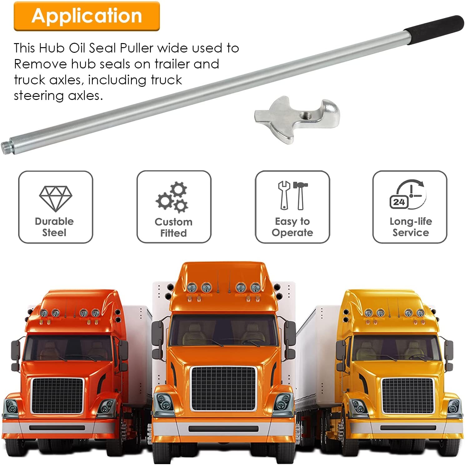 28" Long For Trailer Truck Steering Axles Tool 5085 Hub Oil Seal Puller Remover