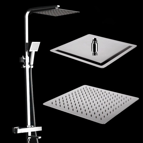 6" Shower Head Chrome Square Stainless Ultra Thin Rainfall Overhead Bathroom - Picture 2 of 8