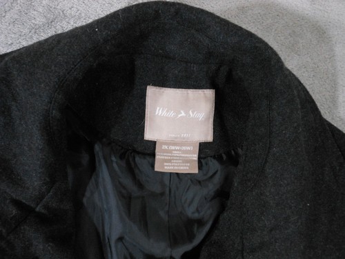 White Stag Coat Womens 2X Wool Blend Long Sleeve Lined Black Casual - Picture 2 of 15