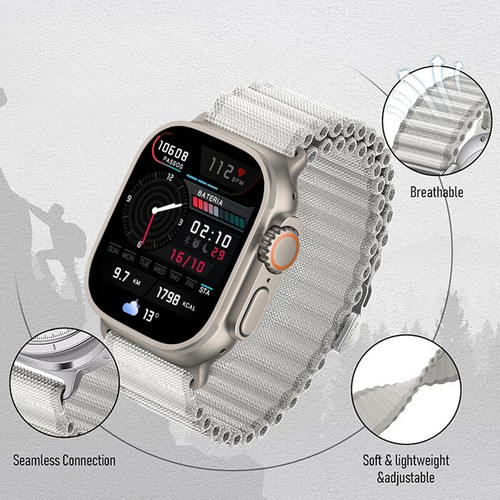 Nylonowy pasek do Apple Watch iWatch Strap Series 10 9 8 7 6 SE 5 Ultra 2 38mm-49mm - Zdjęcie 4 z 17