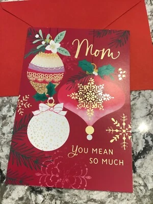 Merry Christmas Mom You Mean So Much Love You 5”x7” Hallmark Greeting Card