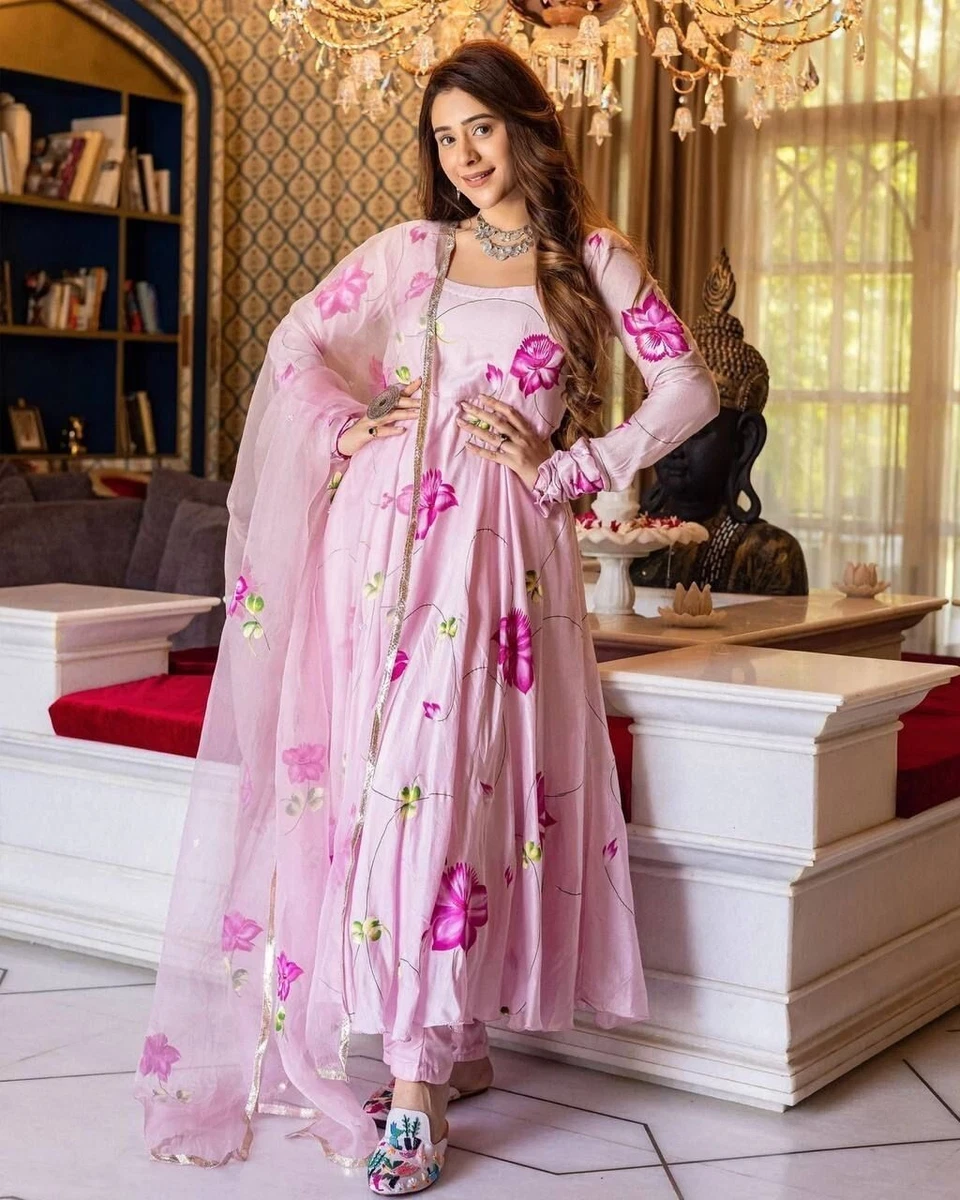 117246 GULZAR RESHAM Heavy Fox Georgette EMBROIDERY GOWN SALWAR KAMEEZ -  Reewaz International | Wholesaler & Exporter of indian ethnic wear catalogs.