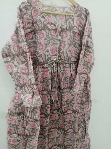 Caftan block print,Caftan dress, Caftan for women,Robe,Boho Kaftan,indian Caftan - Picture 4 of 8