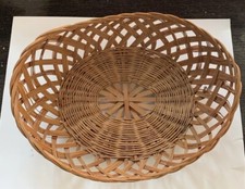 Vintage Oval Open Weave Woven Wicker Basket