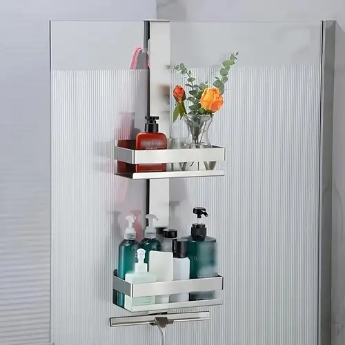 Duschablage zum Hängen Duschregal ohne Bohren Badregal Dusche Duschkorb 2 korb - Bild 12 von 19