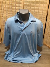 Straight Down Golf Short Sleeve SS Men's Polo Shirt Blue Large L H354 