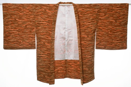 Vintage Japanese Kimono Silk Antique HAORI Jacket Robe Dress Dyed/D065/550 - 第 1/7 張圖片