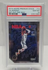 2019-20 Hoops Premium Stock JA MORANT Get Out The Way Rookie Card PSA 10