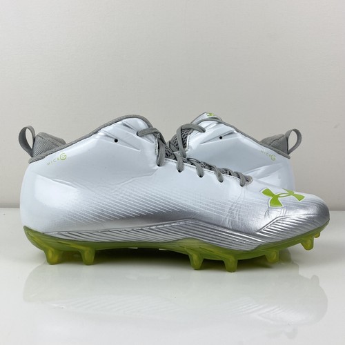 Scarpe da calcio Under Armour uomo Nitro III Mid bianco argento verde taglia 10,5 - Foto 2 di 10