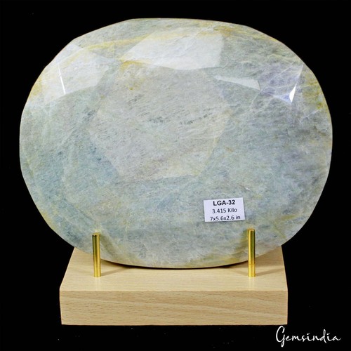 3.4 Kilo Natural Aquamarine Beryl Earth Mined Untreated Oval Cut Gemstone~NM - Picture 2 of 7