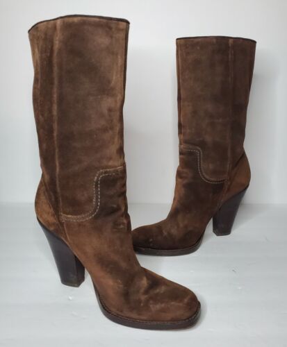 Joan & David Dakendrix Brown Leather Boots 0709 W… - image 1