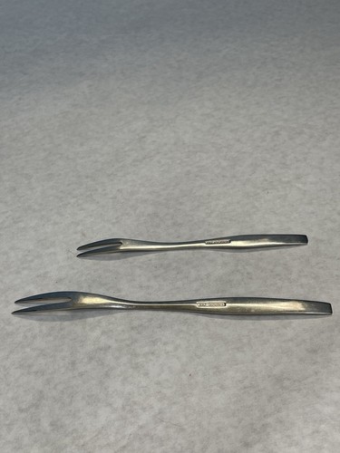 WMF Cromargan Snail Escargot Pickle Olive Cocktail Fork Stainless LOT 2 Sizes - Picture 7 of 9
