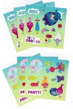 6 Sheets TROLLS Party Hugs Let's Dance Stickers 