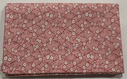 Windham Cotton Fabric STORYBOOK PLAYTIME Pink with Tiny White Flowers 33"x44"