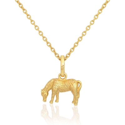 GRASING PONY ANHÄNGER IN GELBGOLD AUF STERLINGSILBER CMN358
