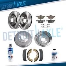 Front Brake Rotors Ceramic Pads Rear Drums Shoes for Ford Escape Mazda Tribute