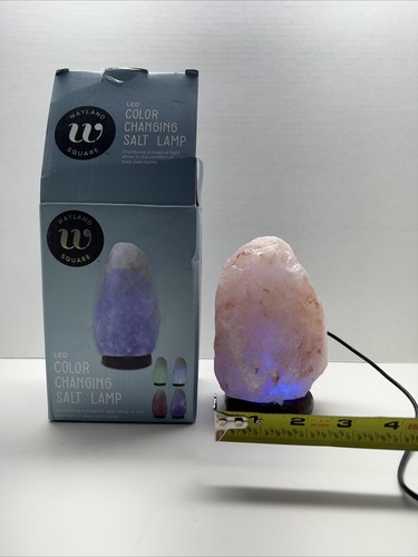 Wayland Square LED Color Changing Salt Lamp Hand Carved USB