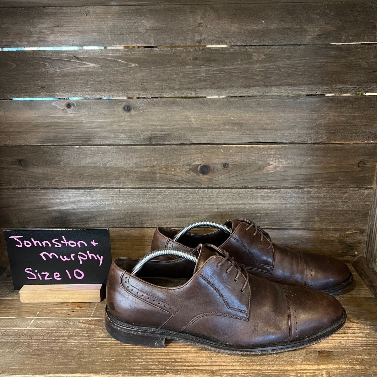 Mens Johnston & Murphy Brown Leather Cap Toe Brogue Dress  display picture 3