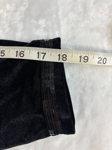 Quaker Factory Womens 1XL Velvet Jacket  Black Sequin Trim Stretch - Picture 5 of 5