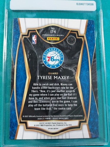 2020 Select Tyrese Maxey Premier Level RC Green Purple Prizm #174 Philly 76ers - Picture 2 of 2
