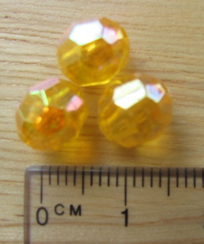 75 8mm faceted AB transparent beads plastic acrylic red orange yellow green blue - Picture 3 of 9