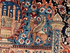 10x12 BLUE VINTAGE RUG ANTIQUE ORIENTAL HANDMADE 9x12 handwoven colorful fine ft