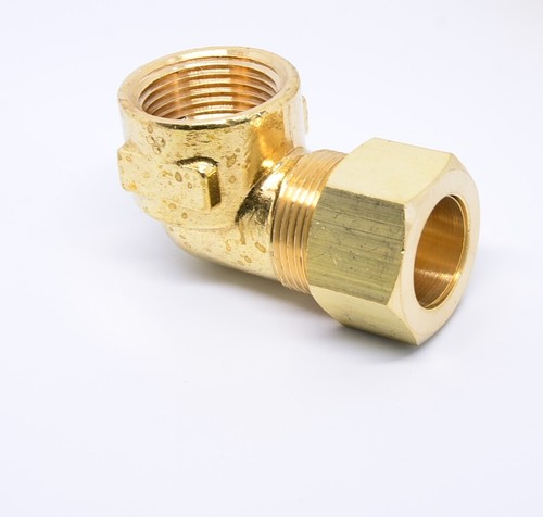 3/4 Tube OD Compression to 3/4 Female Npt 90 Elbow Fitting Adapter HVAC Air - Picture 3 of 3