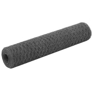 vidaXL Wire Netting Steel With PVC Coating 25x0.75m Hexagonal Grey Mesh Panel