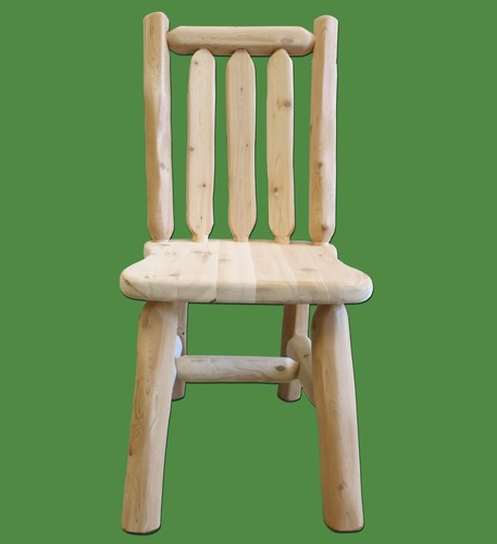 Solid Wood Log Chair ~ Unfinished White Cedar | Handmade in US | Free Shipping - Picture 2 of 3