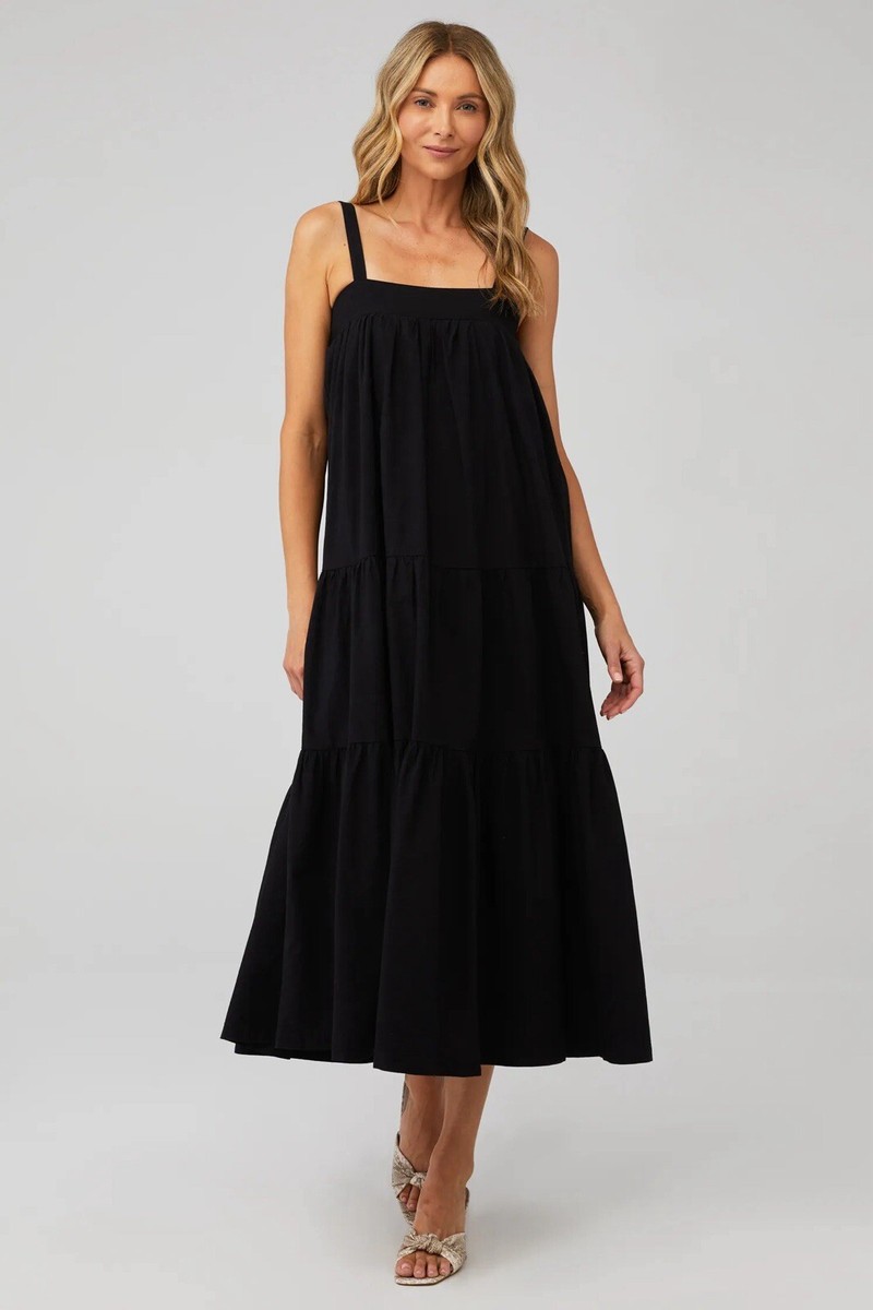 sunset flowy dress Melrose Satin Chiffon Maxi Dress main image 0