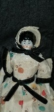 ANTIQUE CHINA HEAD DOLLHOUSE DOLL NICELY DRESSED cloth body bisque hands  feet