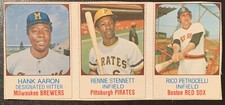 1975 HOSTESS 3 CARD PANEL HANK AARON/RENNIE STENNETT/RICO PETROCELLI RARE!