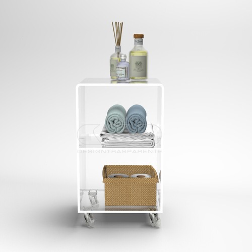Carrello 40x20 mobiletto salvaspazio servitore in plexiglass - Foto 18 di 32
