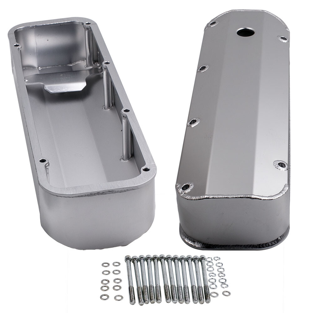 2xAluminum Cam Valve Covers Stain Finish for Ford V8 BBF 429 460 Big Block