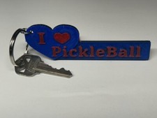 I heart PickleBall key ring