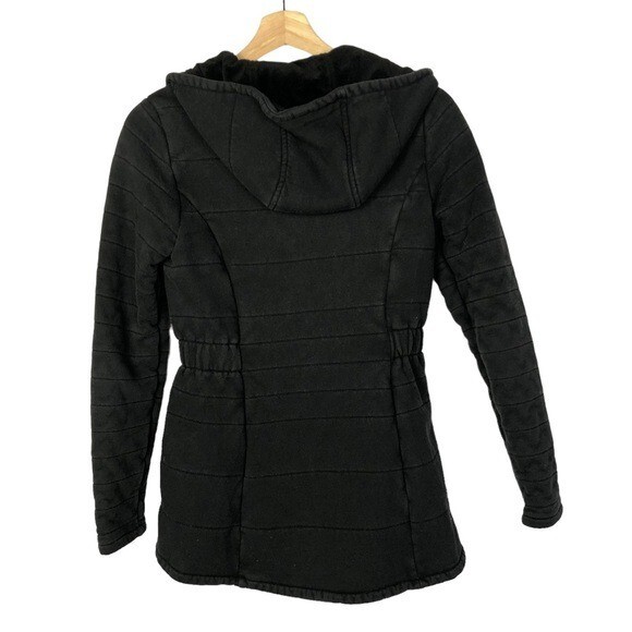The North Face Black Cinched Waist Full Zip Hooded Jacket S