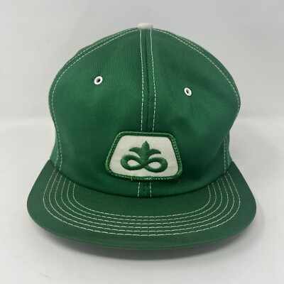Vintage 70s PIONEER SEED Farm Hat Green K-Brand K Products Snapback