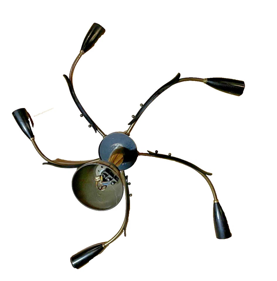50er KRONLEUCHTER XXL CHANDALIER Spinne Spider SPUTNIK tütenlampe, VINTAGE - Bild 3 von 3